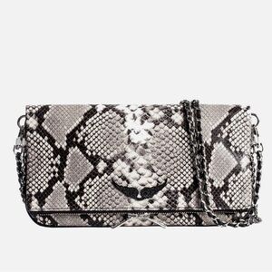 Zadig & Voltaire Black and Gray Snakeskin Nano Clutch